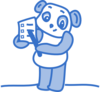 Panda With Checklist Clip Art